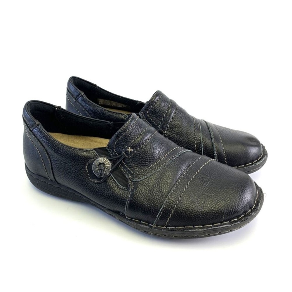 Earth Origins Tamara Tami Slip On Shoe Black Leather Comfort Medallion Womens 9 - Picture 2 of 10